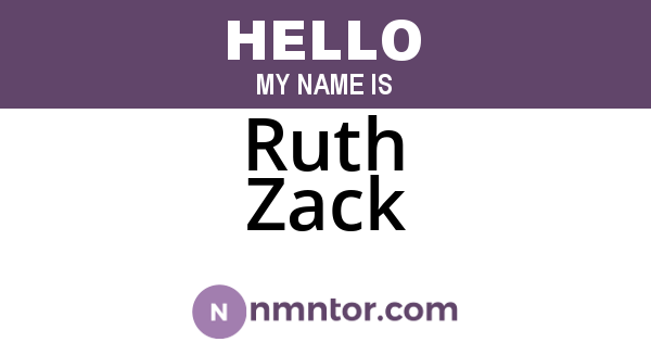 Ruth Zack