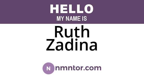 Ruth Zadina