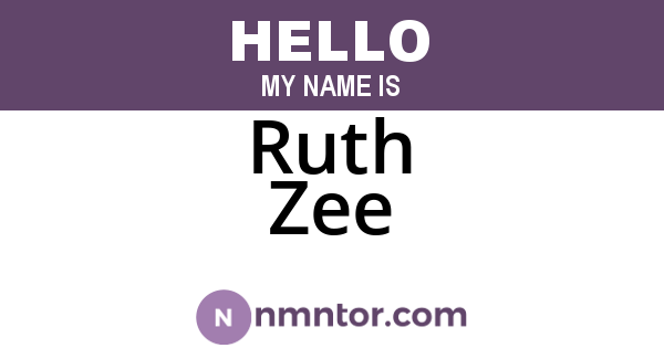Ruth Zee