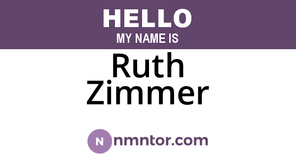 Ruth Zimmer