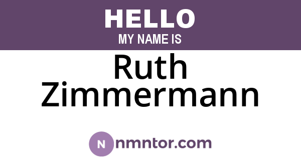 Ruth Zimmermann