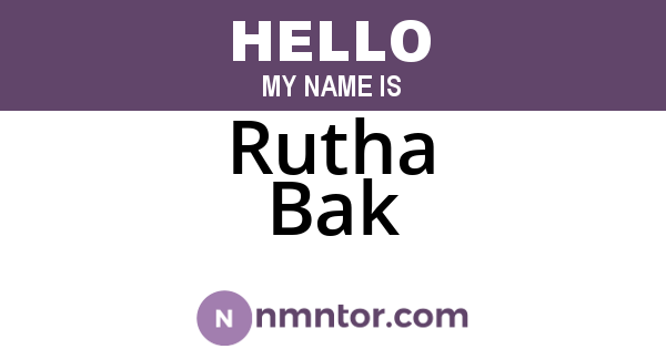 Rutha Bak