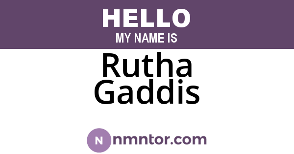 Rutha Gaddis