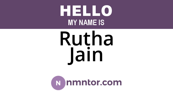 Rutha Jain