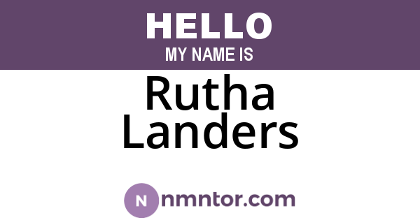 Rutha Landers
