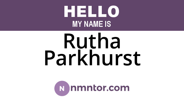 Rutha Parkhurst