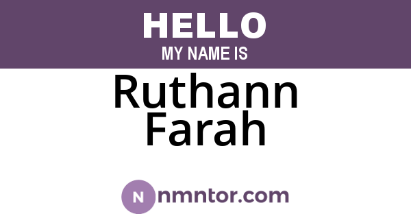 Ruthann Farah