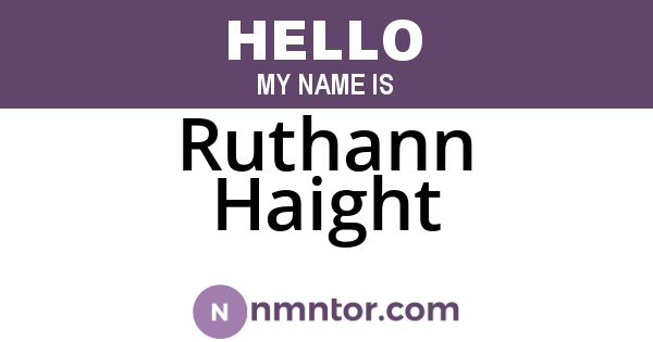Ruthann Haight