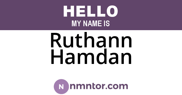 Ruthann Hamdan