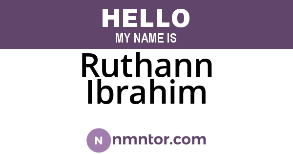Ruthann Ibrahim