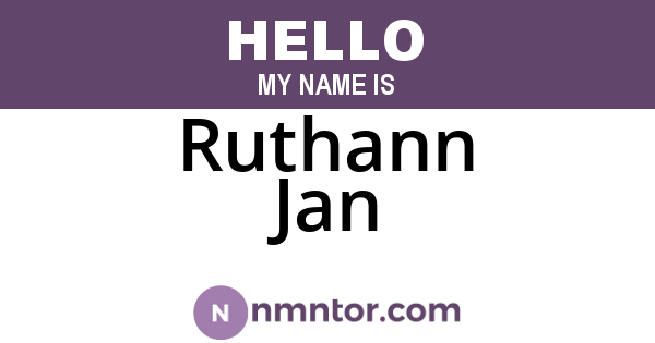Ruthann Jan