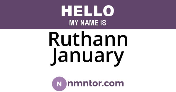 Ruthann January