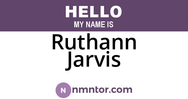 Ruthann Jarvis