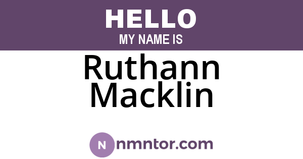 Ruthann Macklin