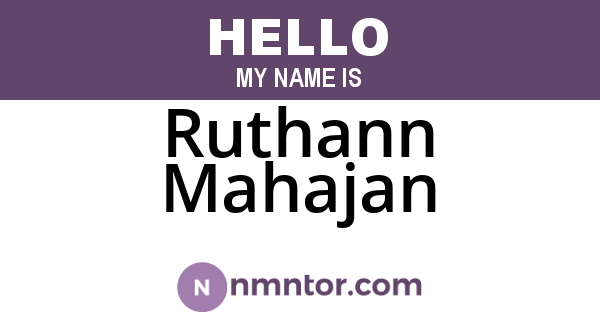 Ruthann Mahajan