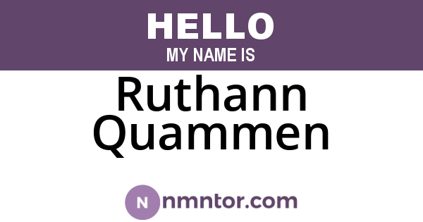 Ruthann Quammen