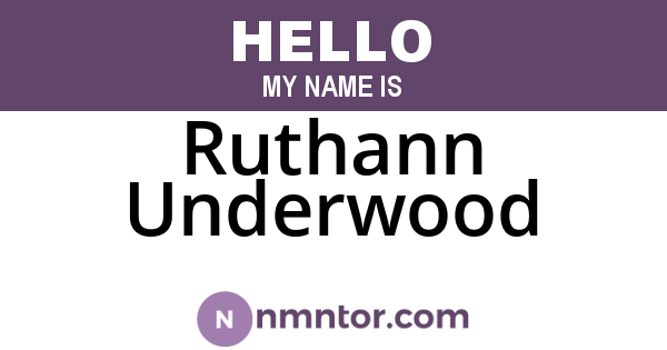 Ruthann Underwood