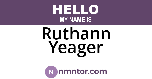 Ruthann Yeager