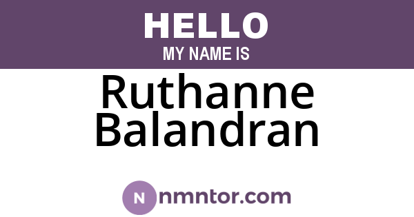 Ruthanne Balandran