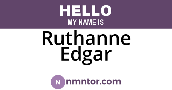 Ruthanne Edgar