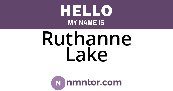 Ruthanne Lake