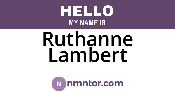 Ruthanne Lambert