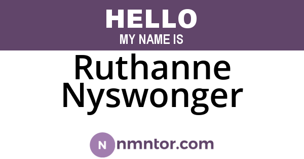Ruthanne Nyswonger