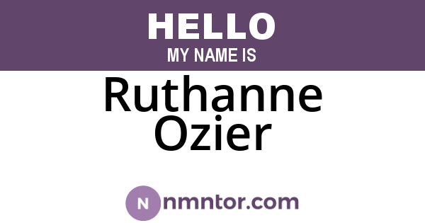Ruthanne Ozier