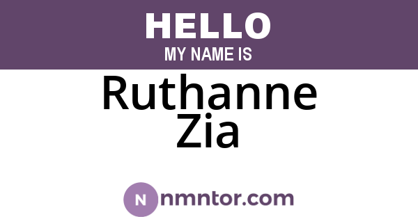 Ruthanne Zia
