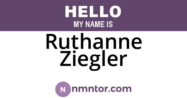 Ruthanne Ziegler