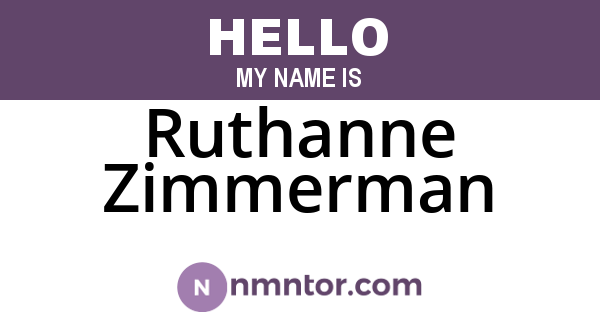 Ruthanne Zimmerman