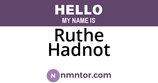 Ruthe Hadnot