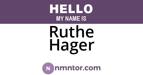 Ruthe Hager