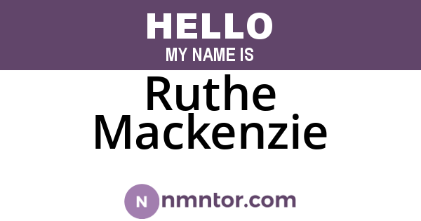 Ruthe Mackenzie