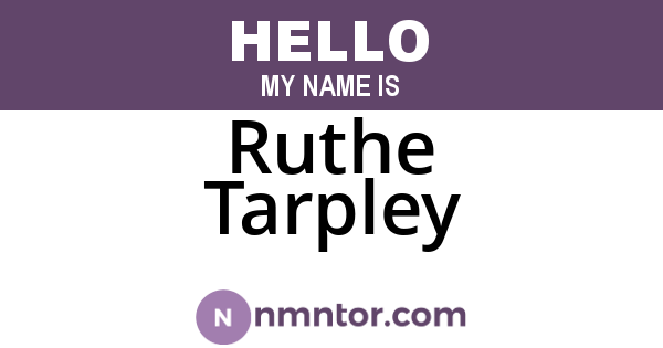 Ruthe Tarpley