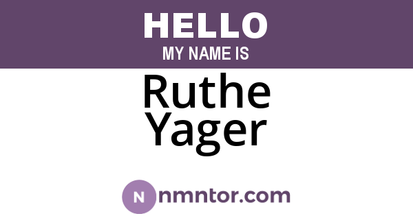 Ruthe Yager