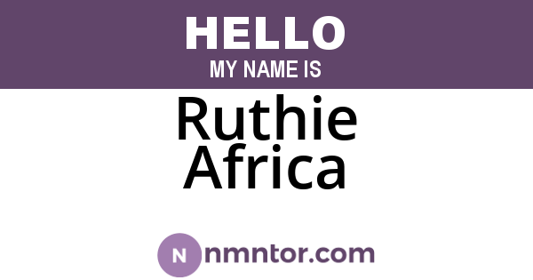 Ruthie Africa