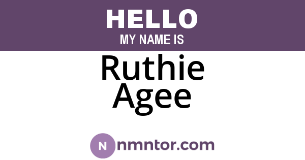 Ruthie Agee