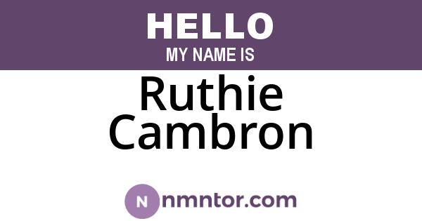 Ruthie Cambron