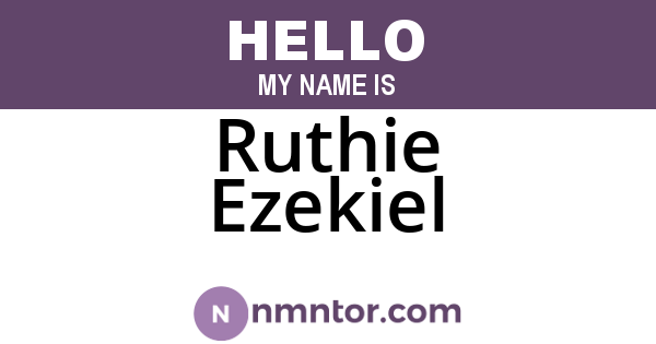 Ruthie Ezekiel