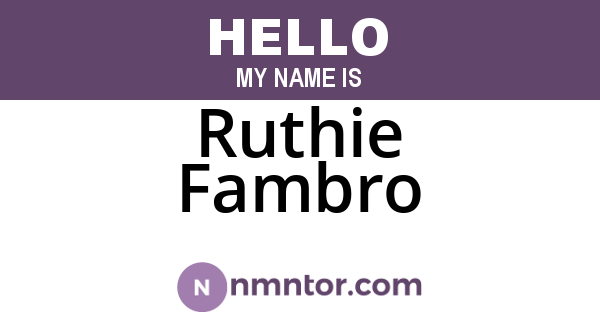 Ruthie Fambro