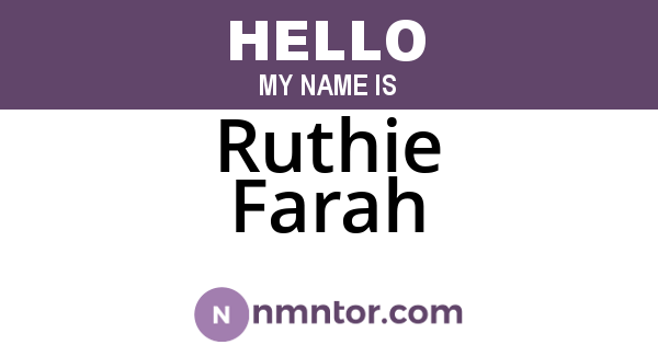 Ruthie Farah
