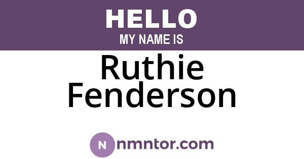 Ruthie Fenderson