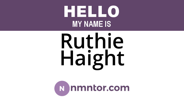 Ruthie Haight