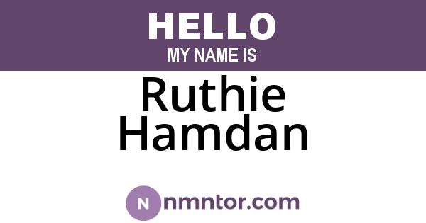 Ruthie Hamdan