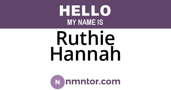 Ruthie Hannah