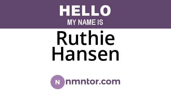 Ruthie Hansen