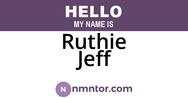Ruthie Jeff