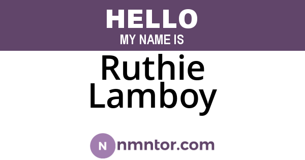 Ruthie Lamboy