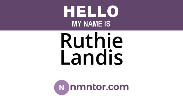 Ruthie Landis